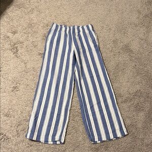 Old Navy NWOT 100% Cotton Blue and White Striped Wide Leg Pants MT